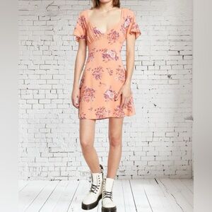 Abound Peach & Purple V-Neck Dress M NWT | Zip-Back Fit + Sunset Color Story 🌅